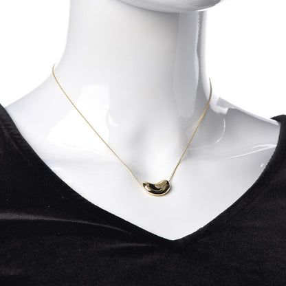Tiffany 18K Yellow Gold 18mm Elsa Peretti Bean Pendant Necklace 2 of 7
