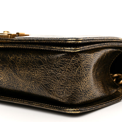 Chanel Cracked Metallic Calfskin Quilted Medium Boy Flap Gold 10 of 10