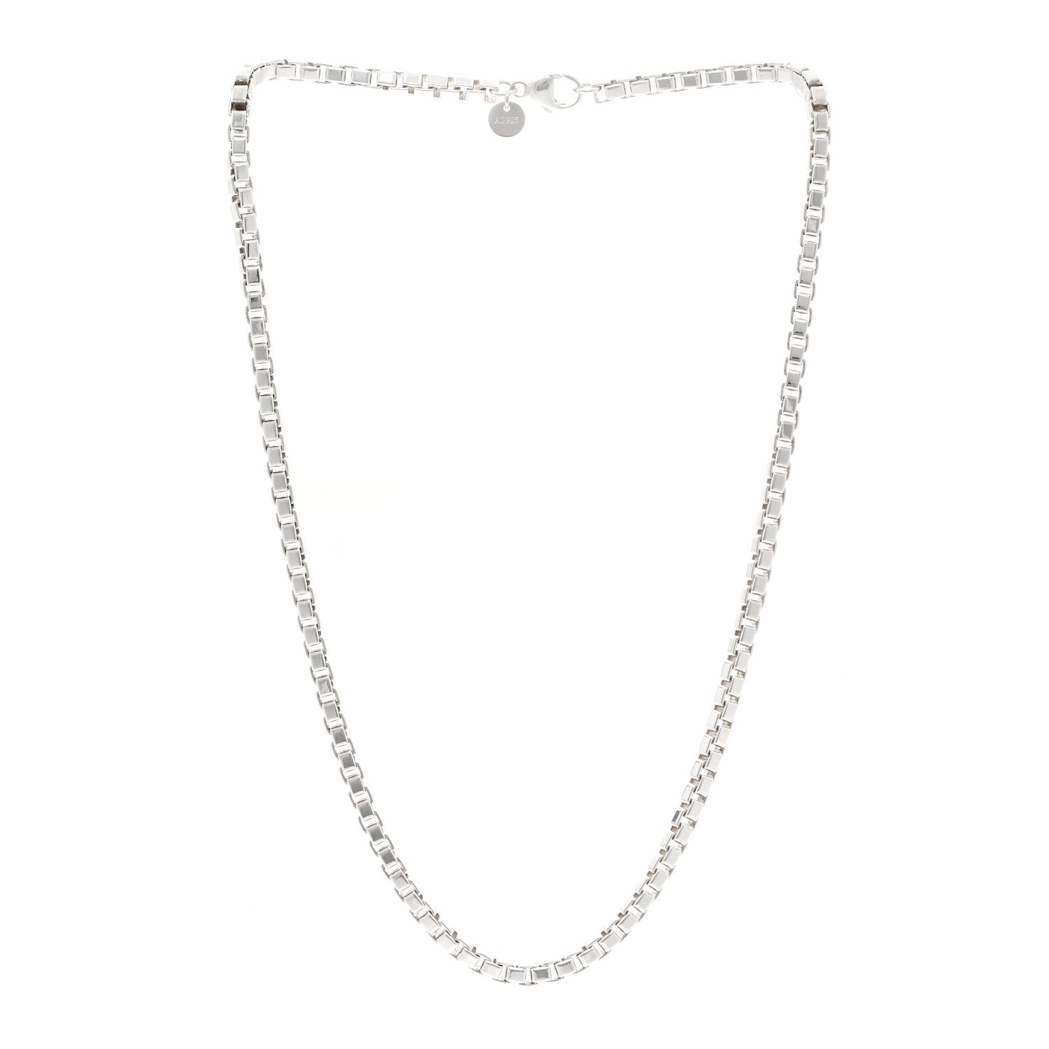 Tiffany Sterling Silver 4mm Venetian Link Necklace 3 of 4