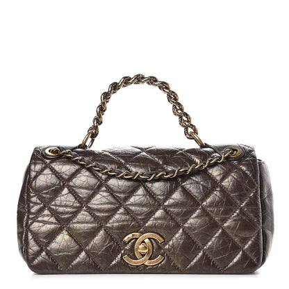 Chanel Metallic Aged Calfskin Quilted Medium Pondichery Flap Bronze 1 of 10