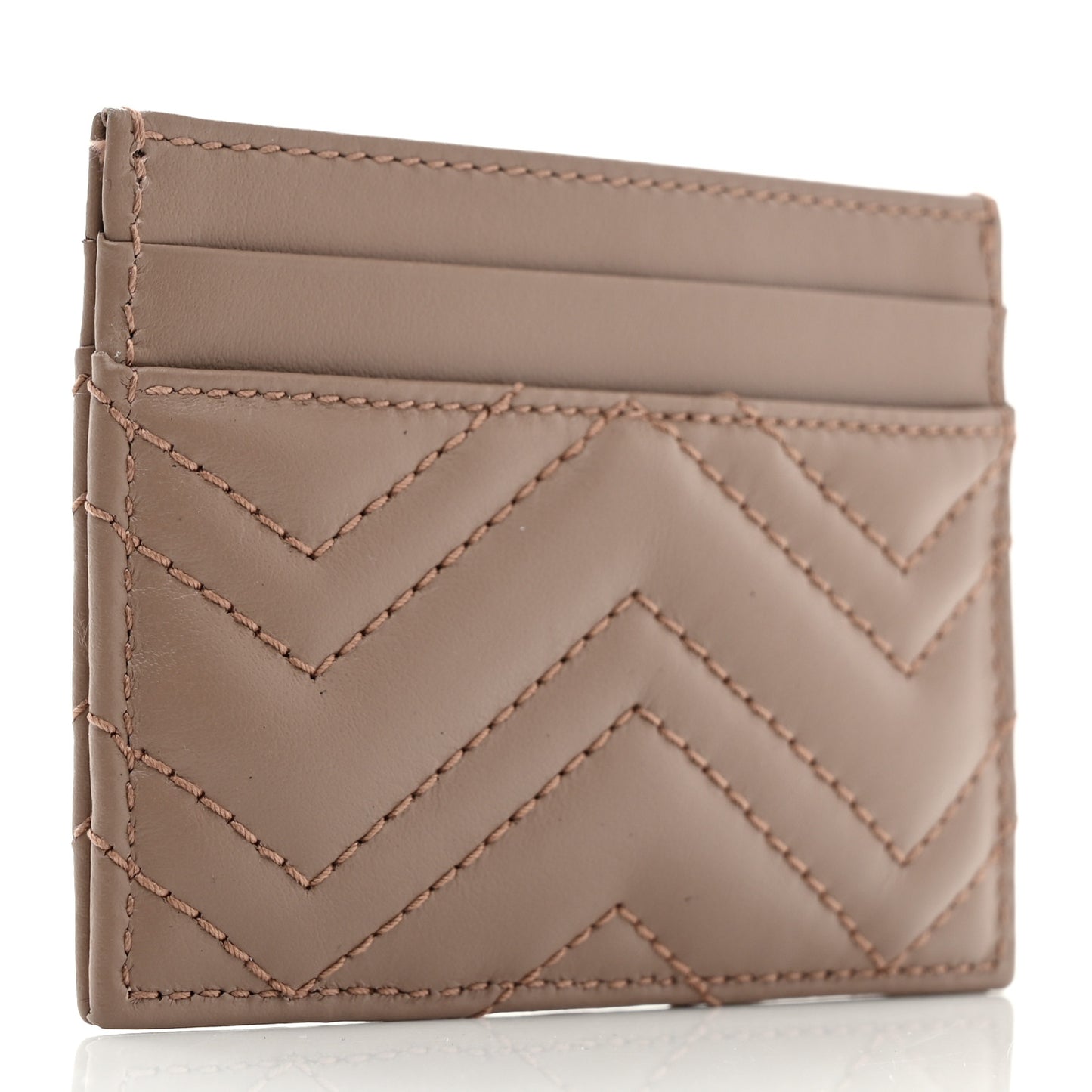 Calfskin Matelasse GG Marmont Card Holder Porcelain Rose