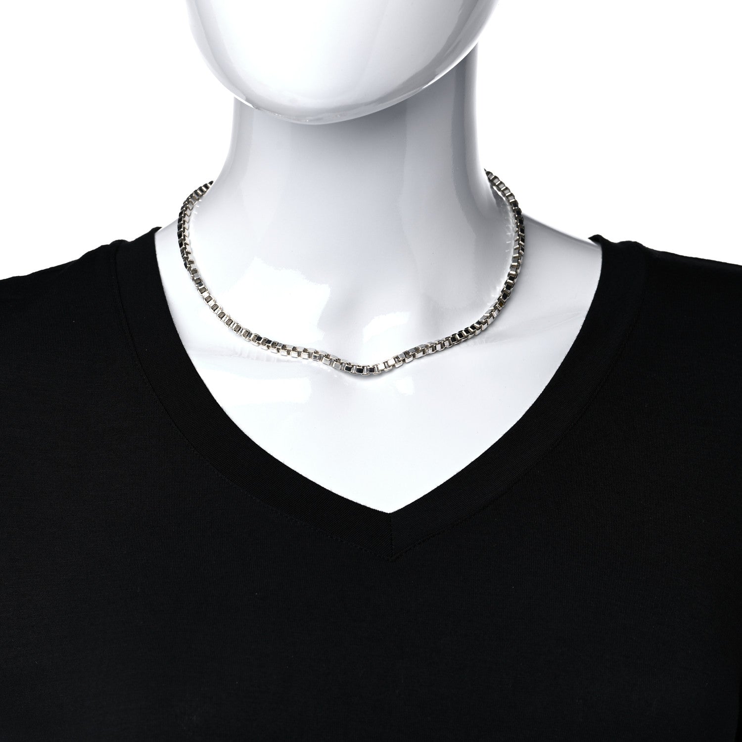 Tiffany Sterling Silver 4mm Venetian Link Necklace 2 of 5