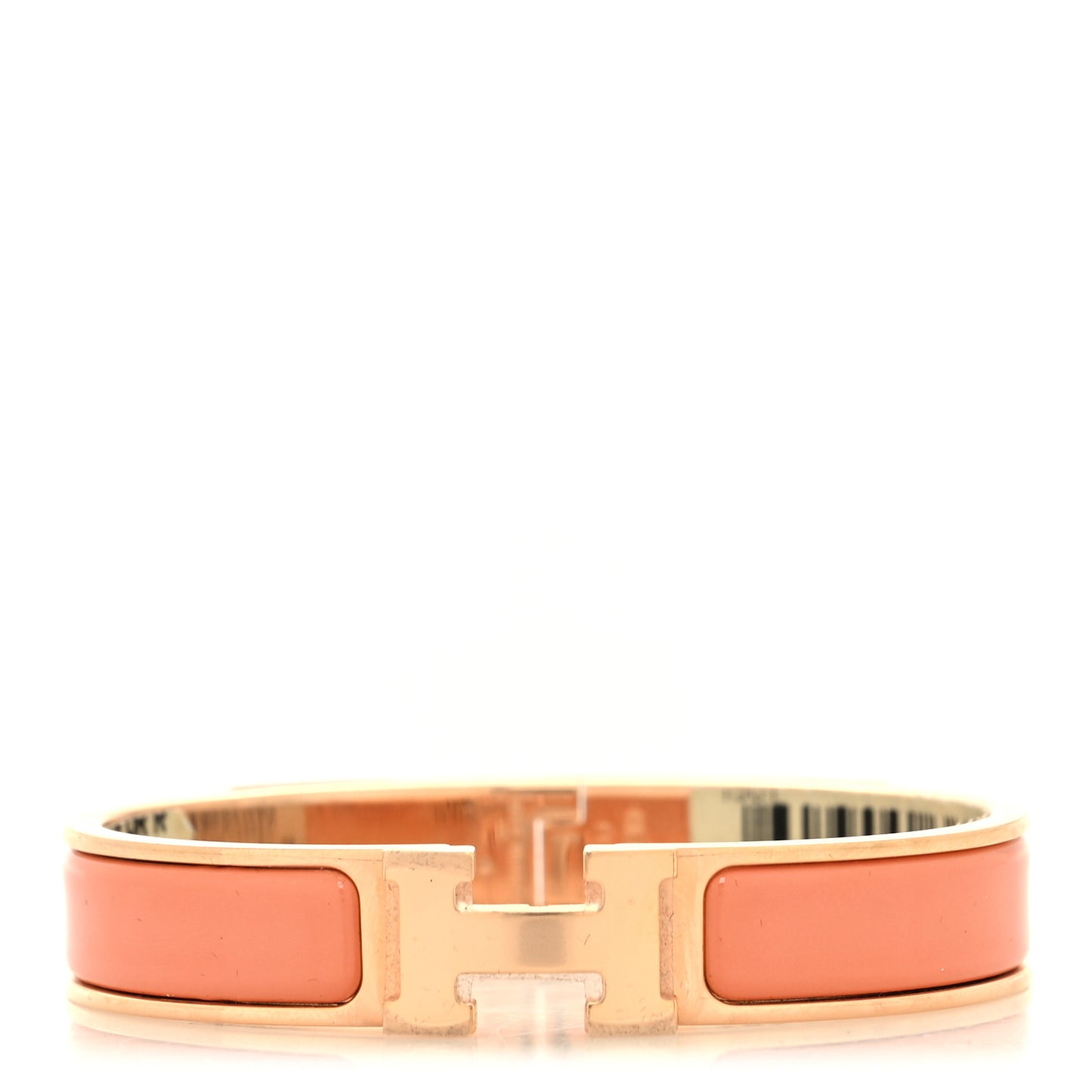 Enamel Narrow Clic Clac H Bracelet GM Rose Saumon