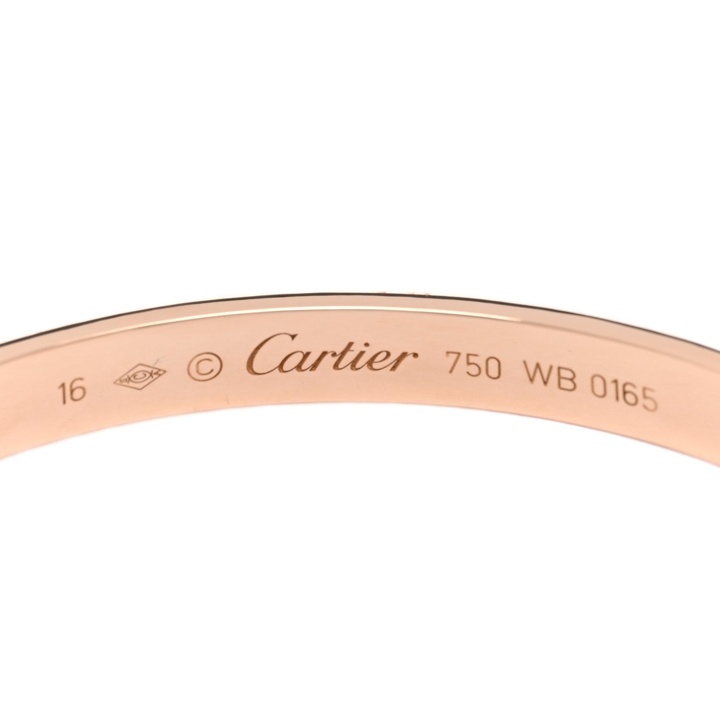 18K Pink Gold LOVE Cuff Bracelet 16