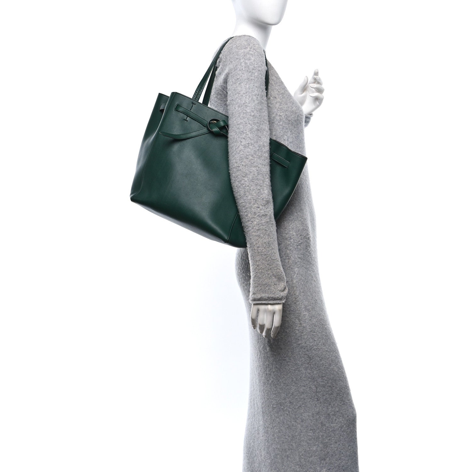 Celine Smooth Calfskin Small Belt Cabas Phantom Dark Green 3 of 10