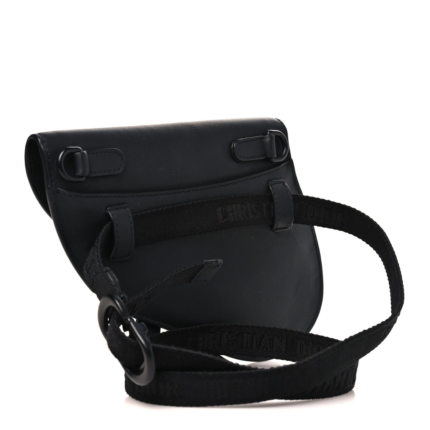 Ultra Matte Calfskin Saddle Belt Bag Black
