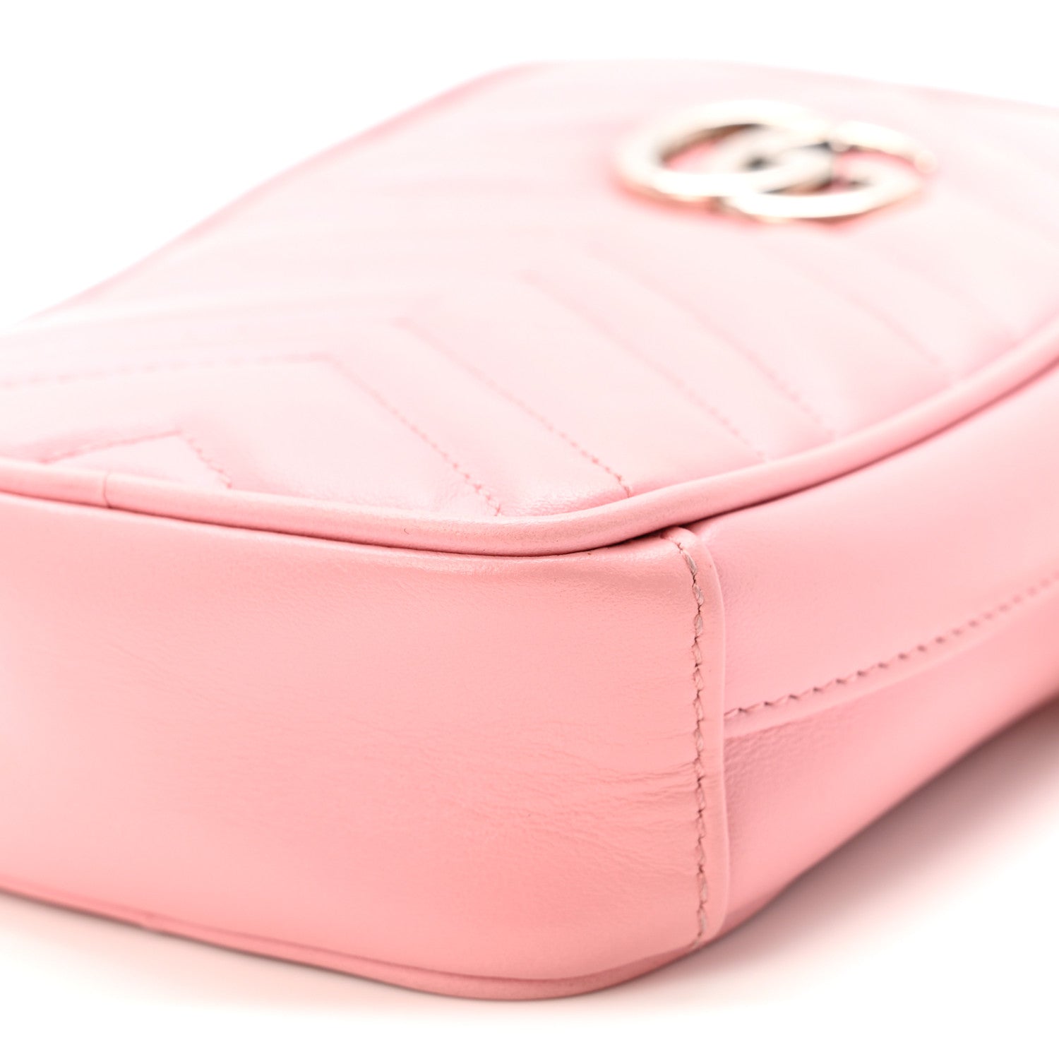 Gucci Calfskin Matelasse Mini GG Marmont Crossbody Bag Wild Rose 10 of 10