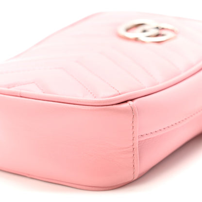 Gucci Calfskin Matelasse Mini GG Marmont Crossbody Bag Wild Rose 10 of 10