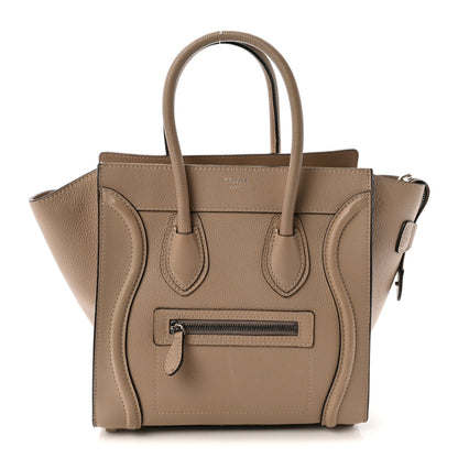 Celine Drummed Calfskin Micro Luggage Dune 1 of 9