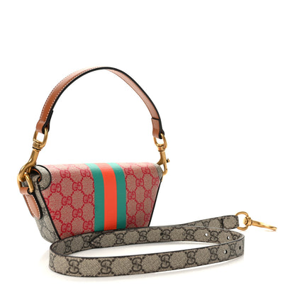 Gucci X DANS LE VERT GG Supreme Monogram Cuoio Web Mini Retro Interlocking G Top Handle Beige Rosso Ebony Harness Brown 3 of 12