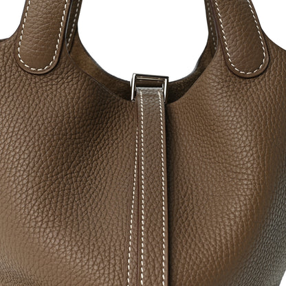 Hermes Taurillon Clemence Picotin Lock 18 PM Etoupe 15 of 19