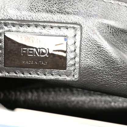 Fendi Vitello Catalan Mirror Mini Peekaboo Iconic Satchel Argento 6 of 9