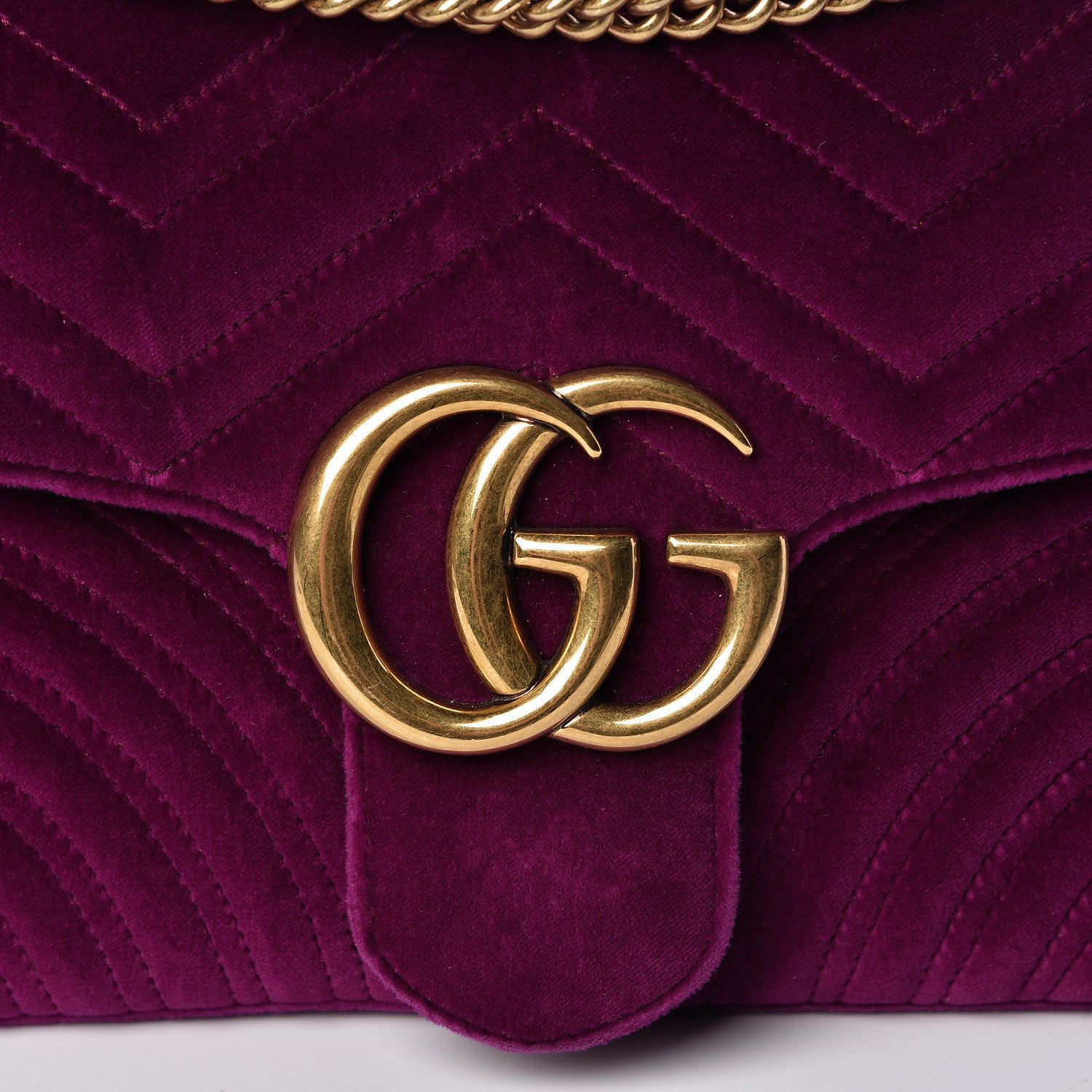 Gucci Velvet Matelasse Medium GG Marmont Shoulder Bag Fuchsia Violet Cyclamen 8 of 12