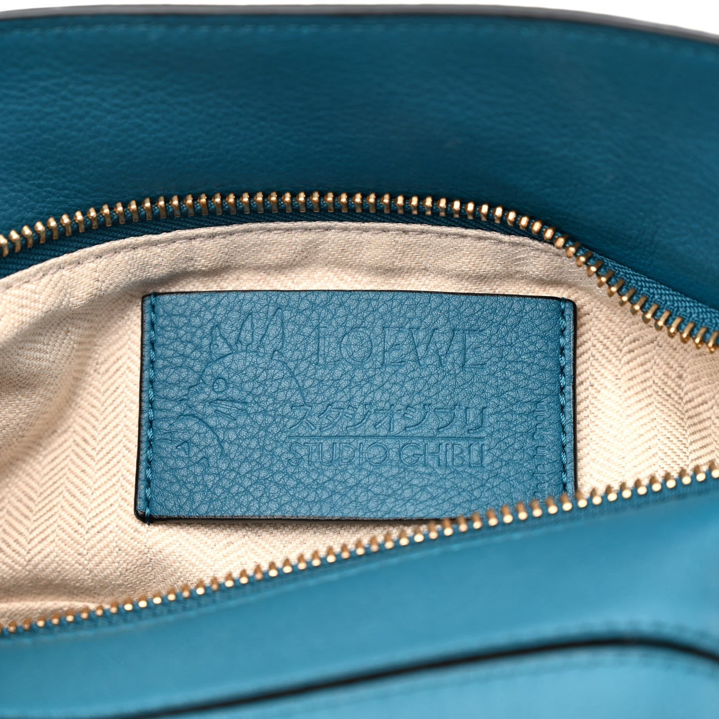 X SPIRITED AWAY Calfskin Bo Mouse Small Puzzle Bag Lagoon Blue