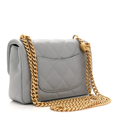 Chanel Caviar Quilted Mini Sweetheart Rectangular Flap Light Grey 3 of 10