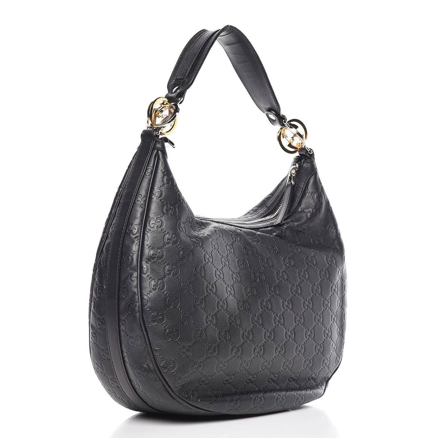 Guccissima Medium GG Twins Hobo Black