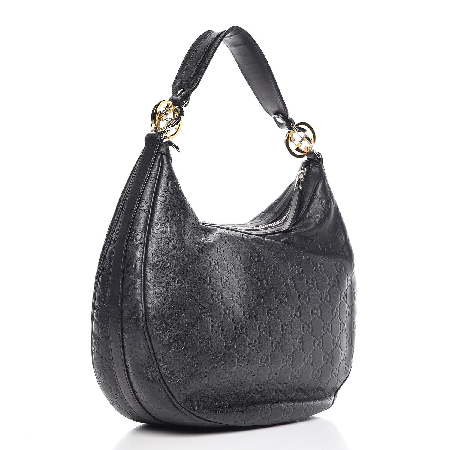 Gucci Guccissima Medium GG Twins Hobo Black 3 of 10