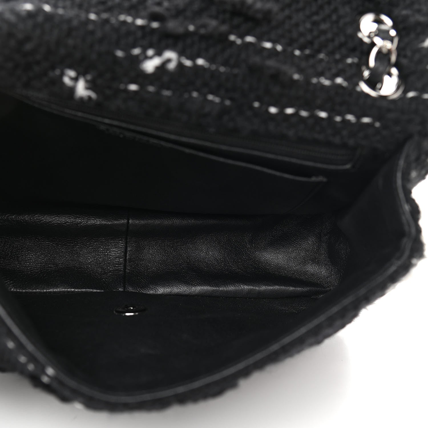 Chanel Tweed Elementary Chic Flap Black White 5 of 11