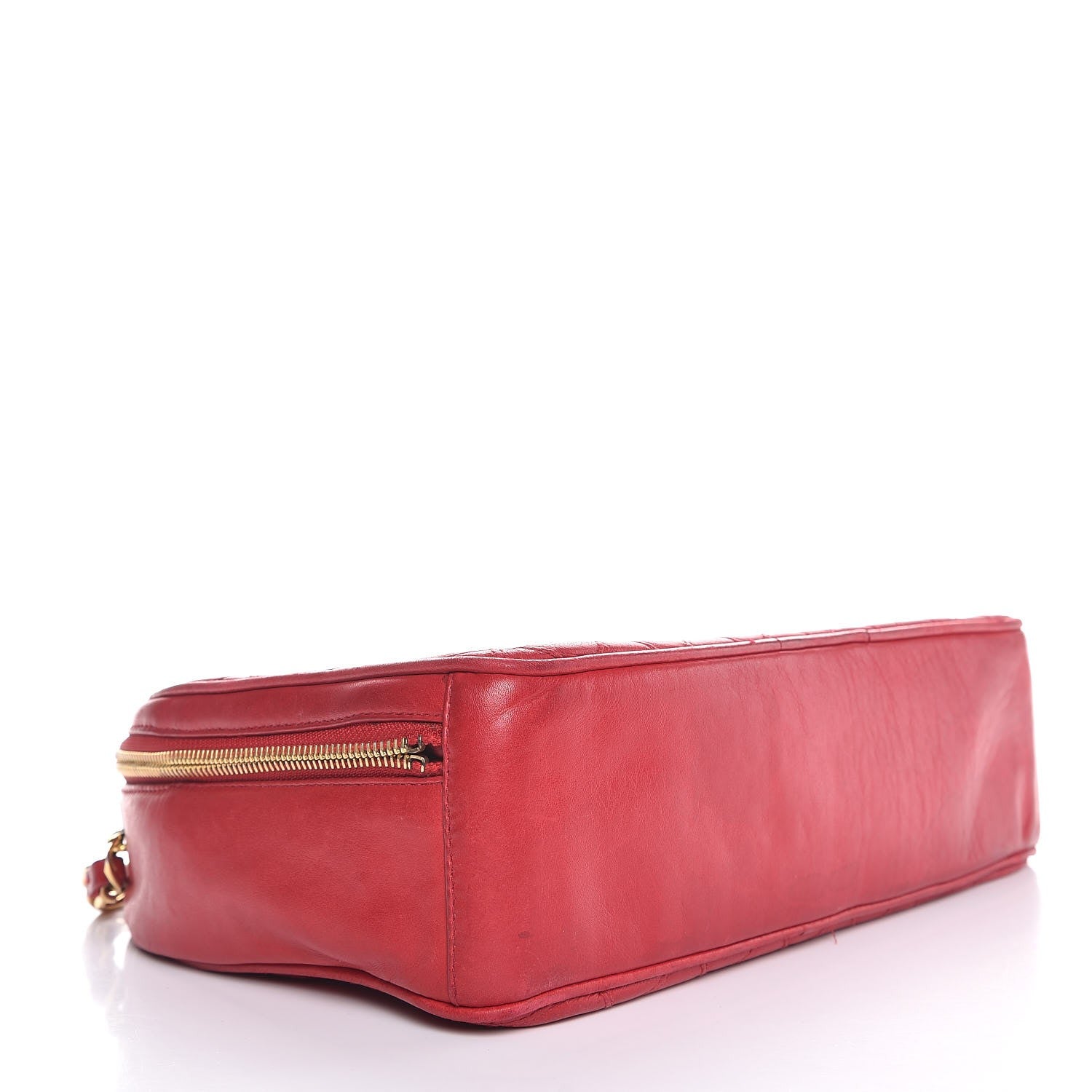 Chanel Lambskin Diamond Stitch Cosmetic Case Red 4 of 17