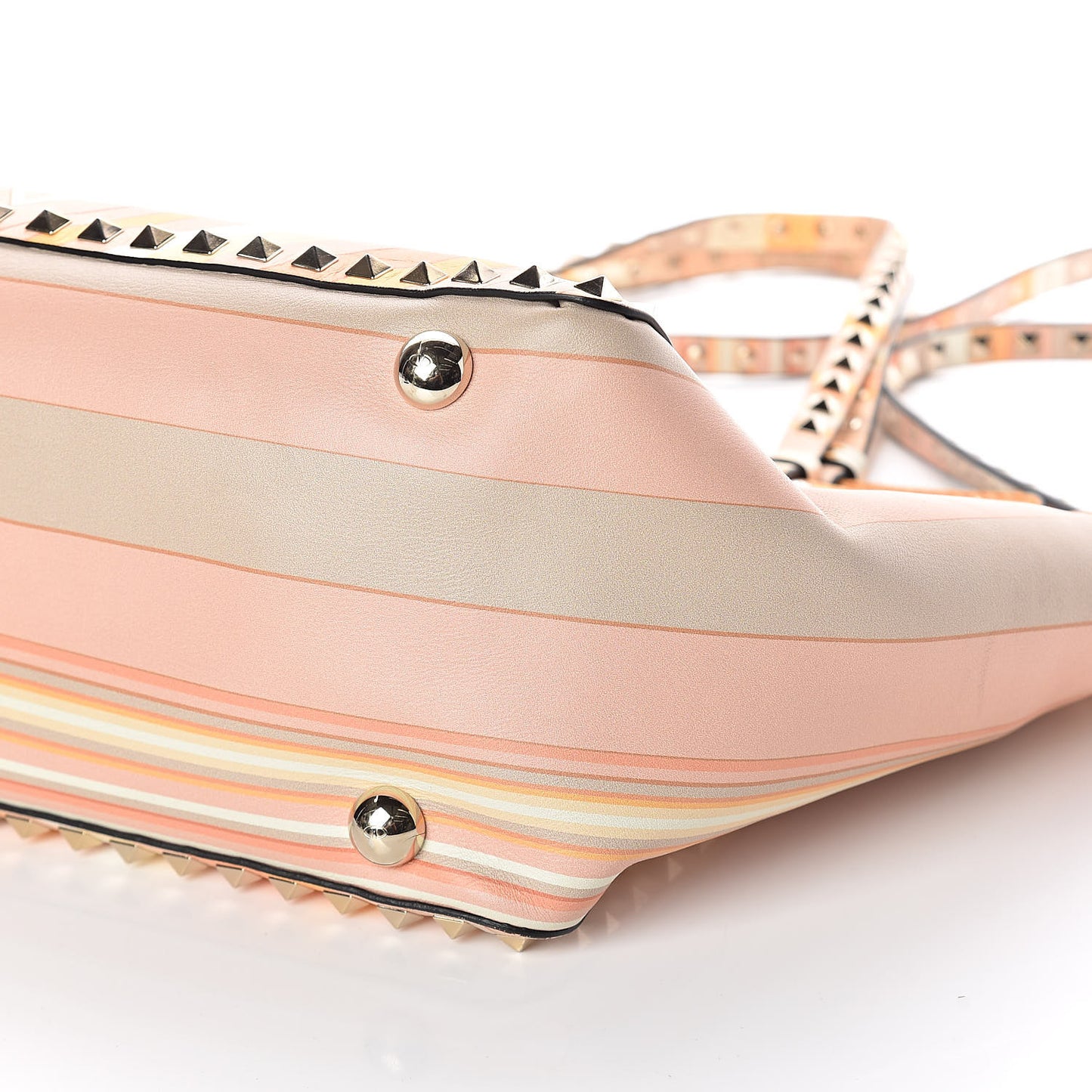 Vitello Native Couture 1975 Medium Rockstud Tote Mandarin Sorbet