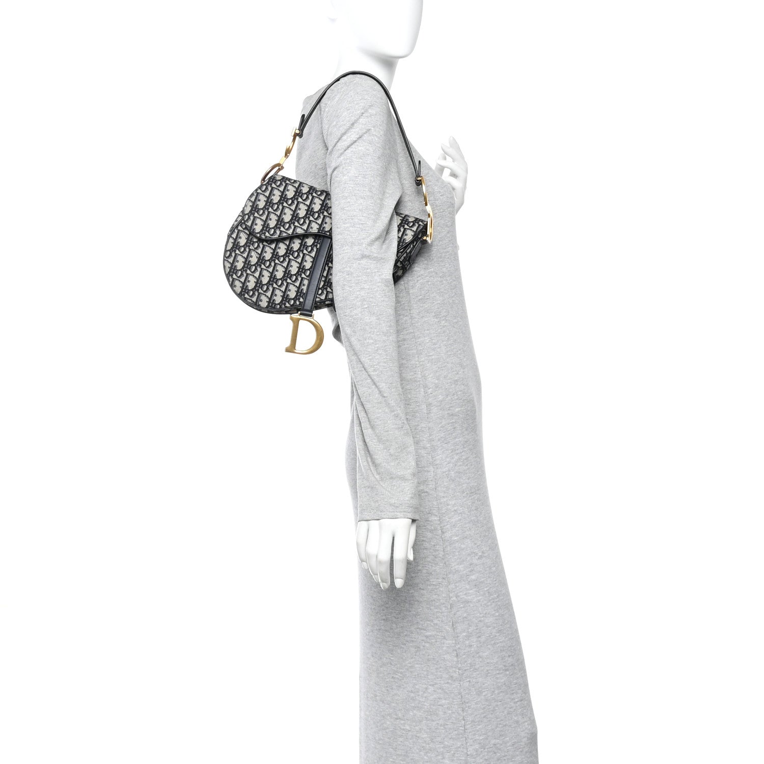 Christian Dior Oblique Saddle Bag Blue 2 of 11