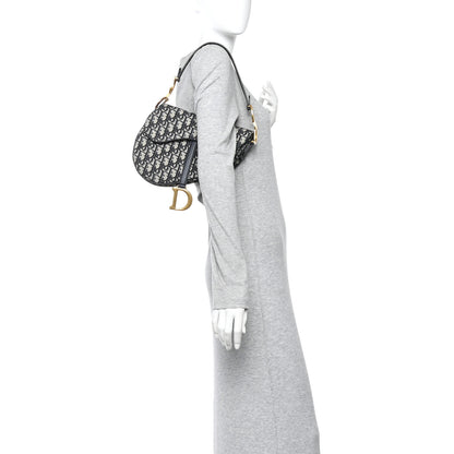 Christian Dior Oblique Saddle Bag Blue 2 of 11