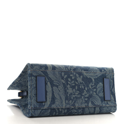 Versace Denim Calfskin Barocco La Medusa Small Tote Bag Blue 4 of 9
