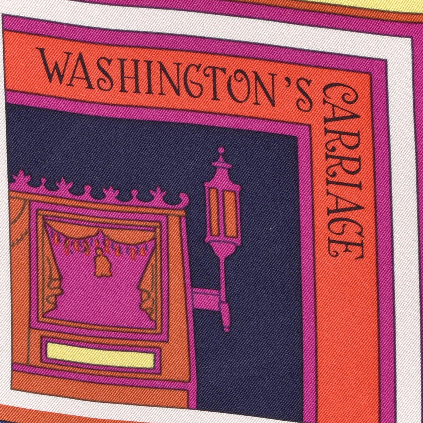 Silk Washingtons Carriage Scarf 90 Fuchsia Rose Vif