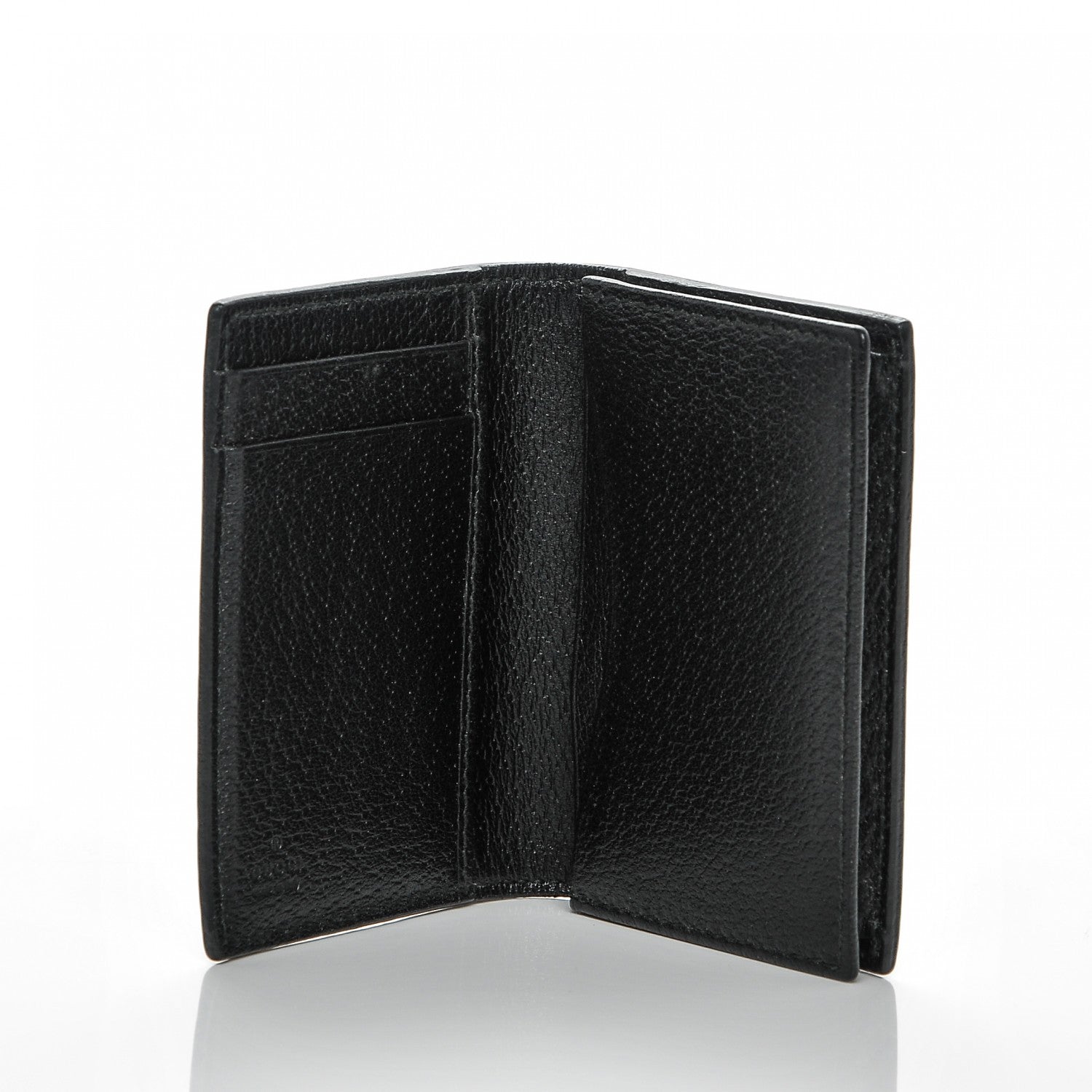 Gucci Calfskin Boar Effect GG Marmont Card Case Black 5 of 6