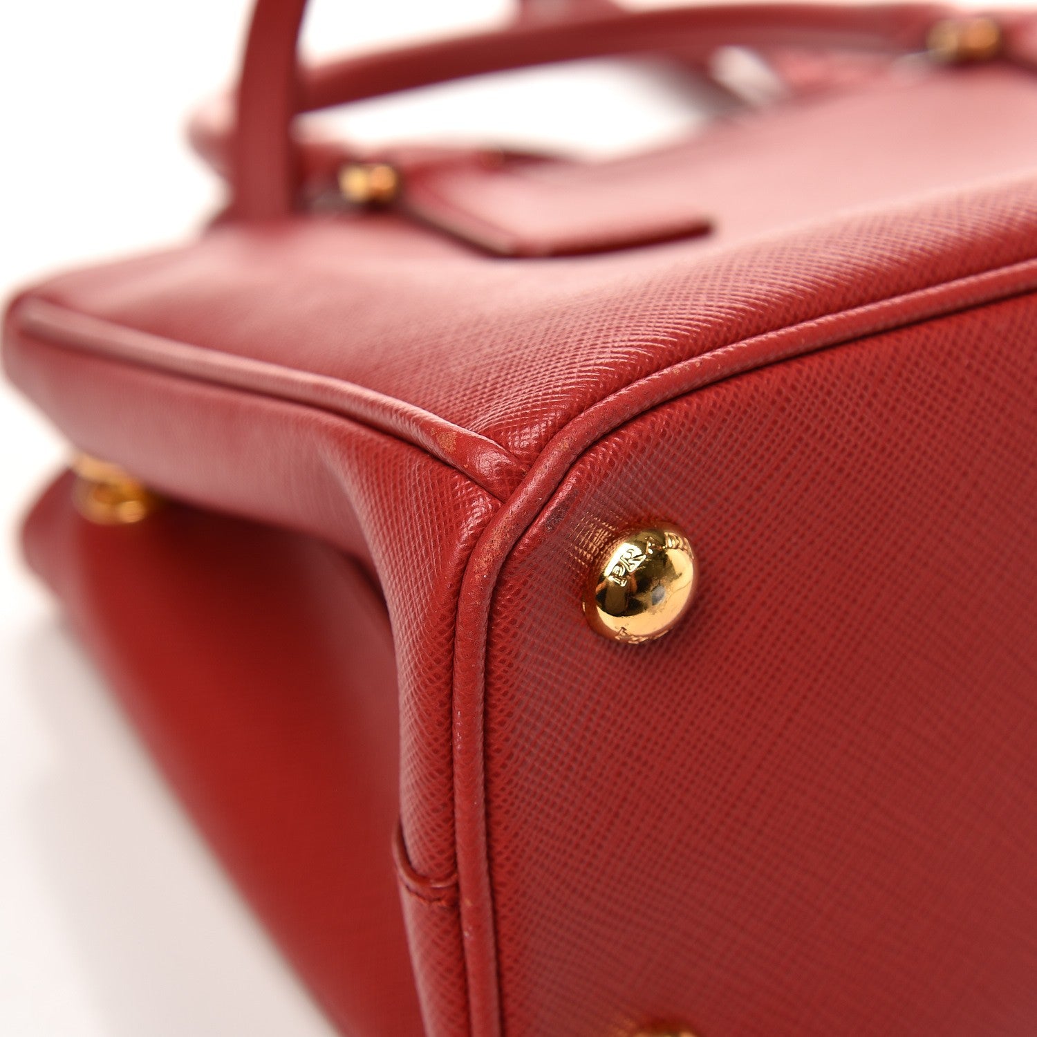 Prada Saffiano Mini Galleria Double Zip Tote Fuoco 10 of 13