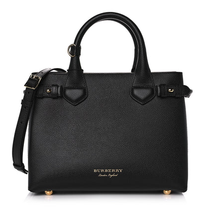Burberry Grainy Calfskin House Check Small Banner Tote Black 1 of 11