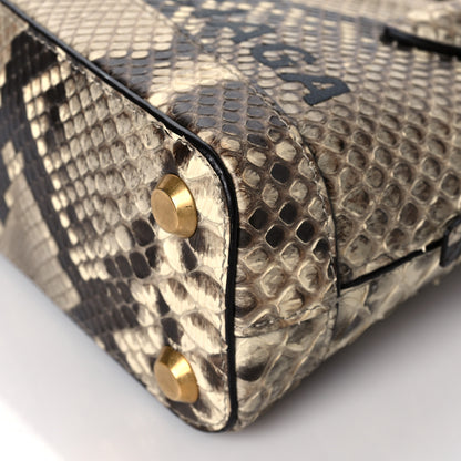 Balenciaga Python Logo XXS Ville Top Handle Bag Black Beige 9 of 9