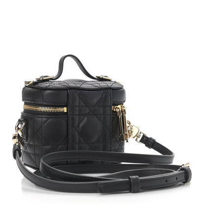 Christian Dior Lambskin Cannage Micro Lady Dior Vanity Case Black 3 of 8
