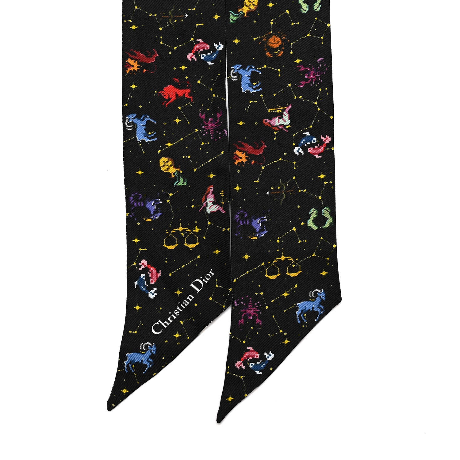 Christian Dior Silk Toile De Jouy Mitzah Scarf Black 2 of 3