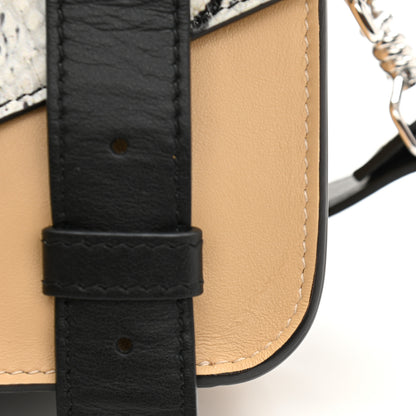 Proenza Schouler Lambskin Snakeskin Embossed PS1 Mini Pouch Messenger Black Sand 11 of 11