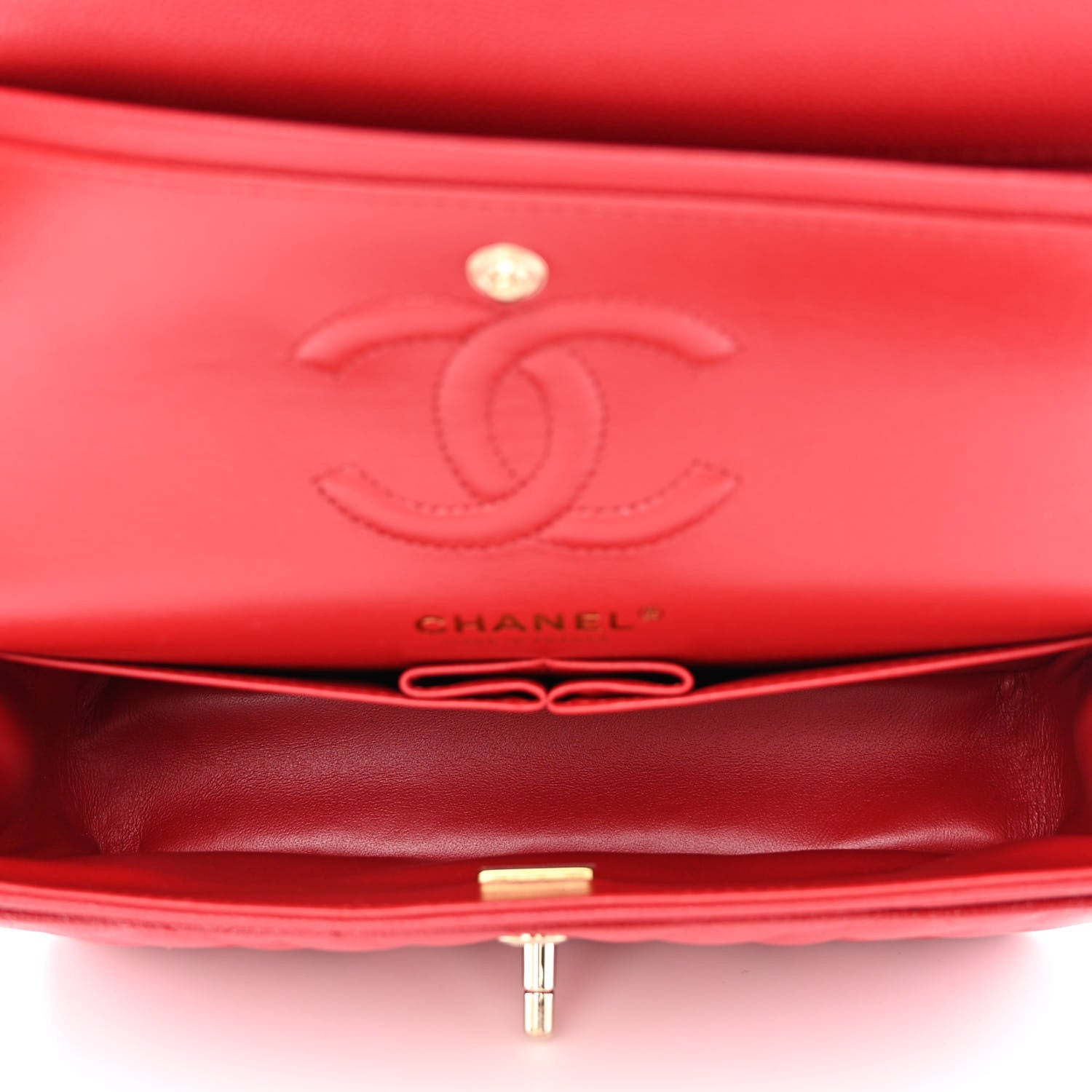 Chanel Caviar Quilted Small Double Flap Red 4 of 10