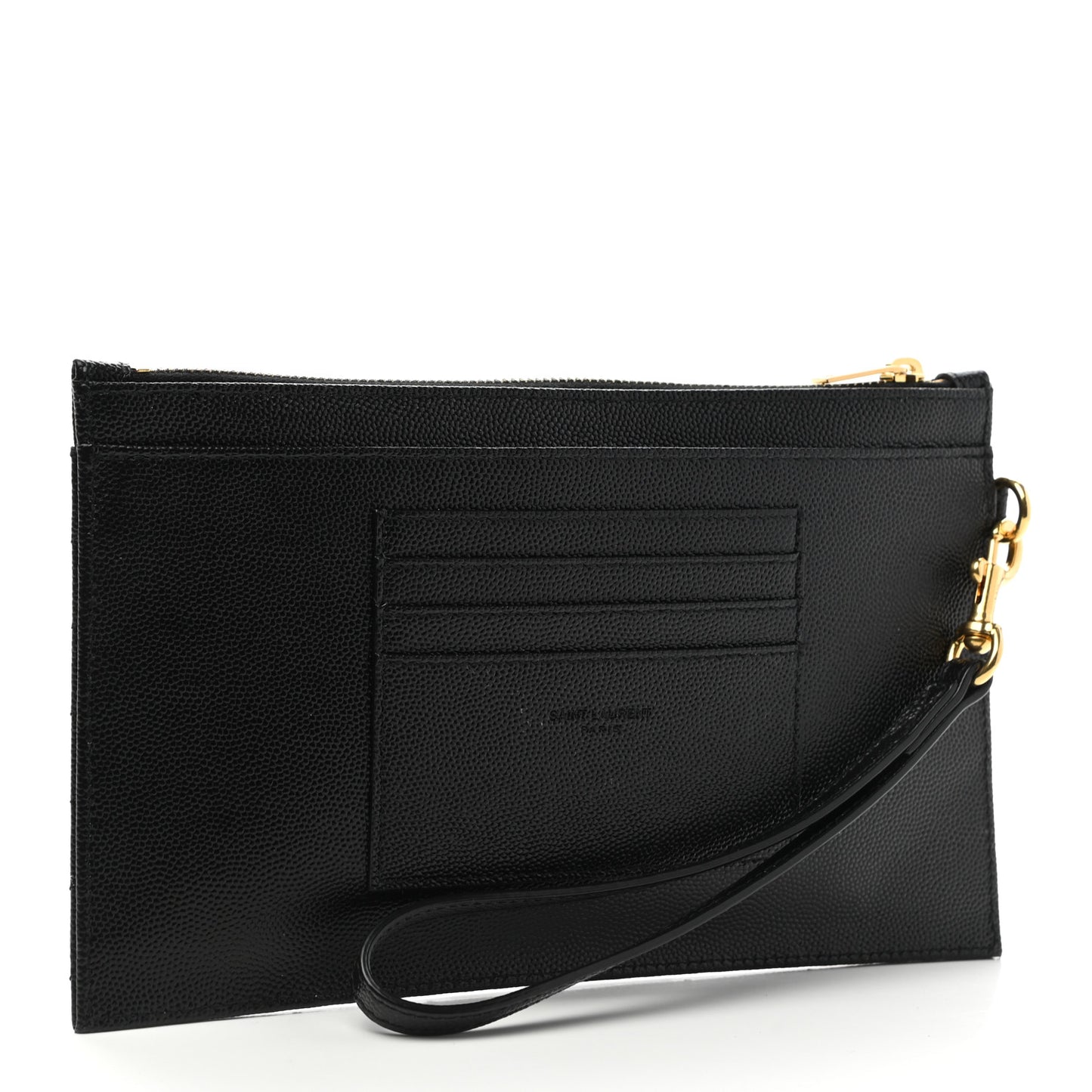 Grain De Poudre Chevron Monogram Large Bill Pouch Black