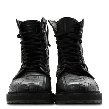 Fendi Nappa FF Embossed Womens Biker Boots 38.5 Black 3 of 11