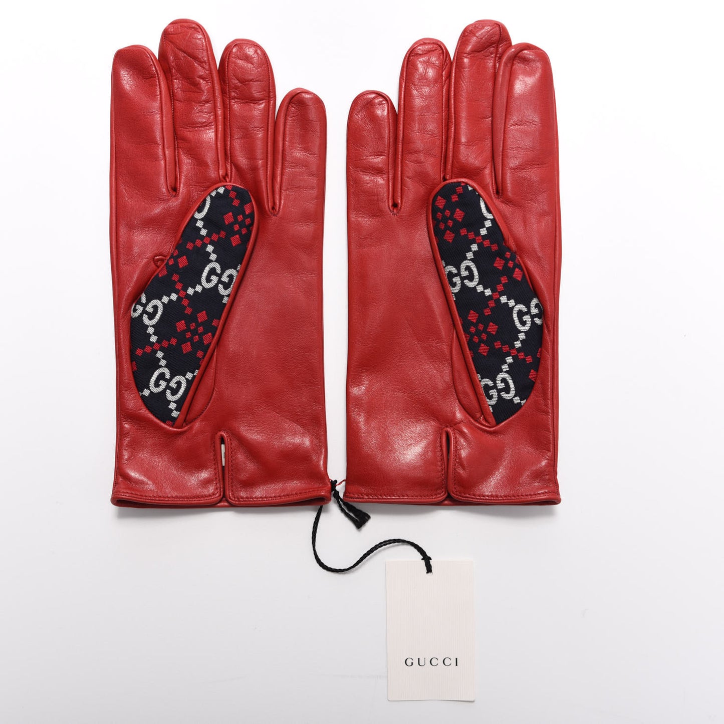 Nappa Diamante Vintage Gloves 9.5 Midnight Blue Red