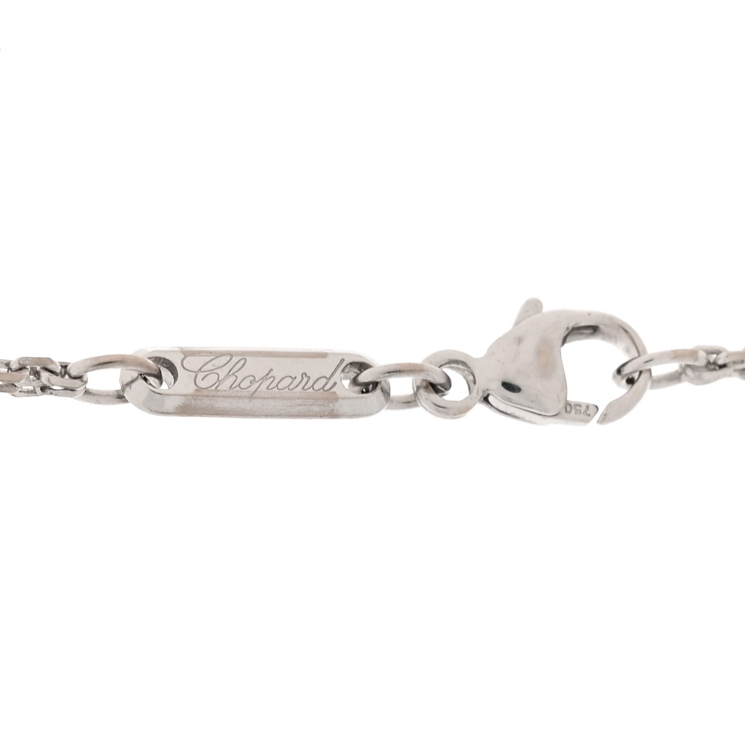 Chopard 18K White Gold Diamond Happy Spirit Three-Ring Pendant Necklace 5 of 8