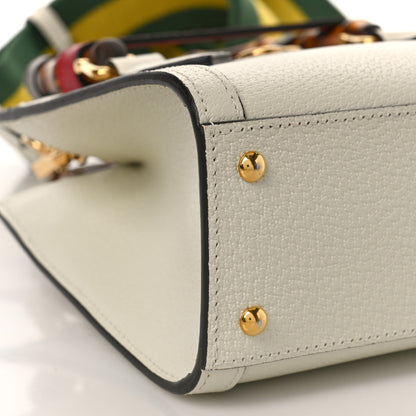 Gucci Textured Calfskin Web Mini Diana Tote Bag Mystic White 7 of 8