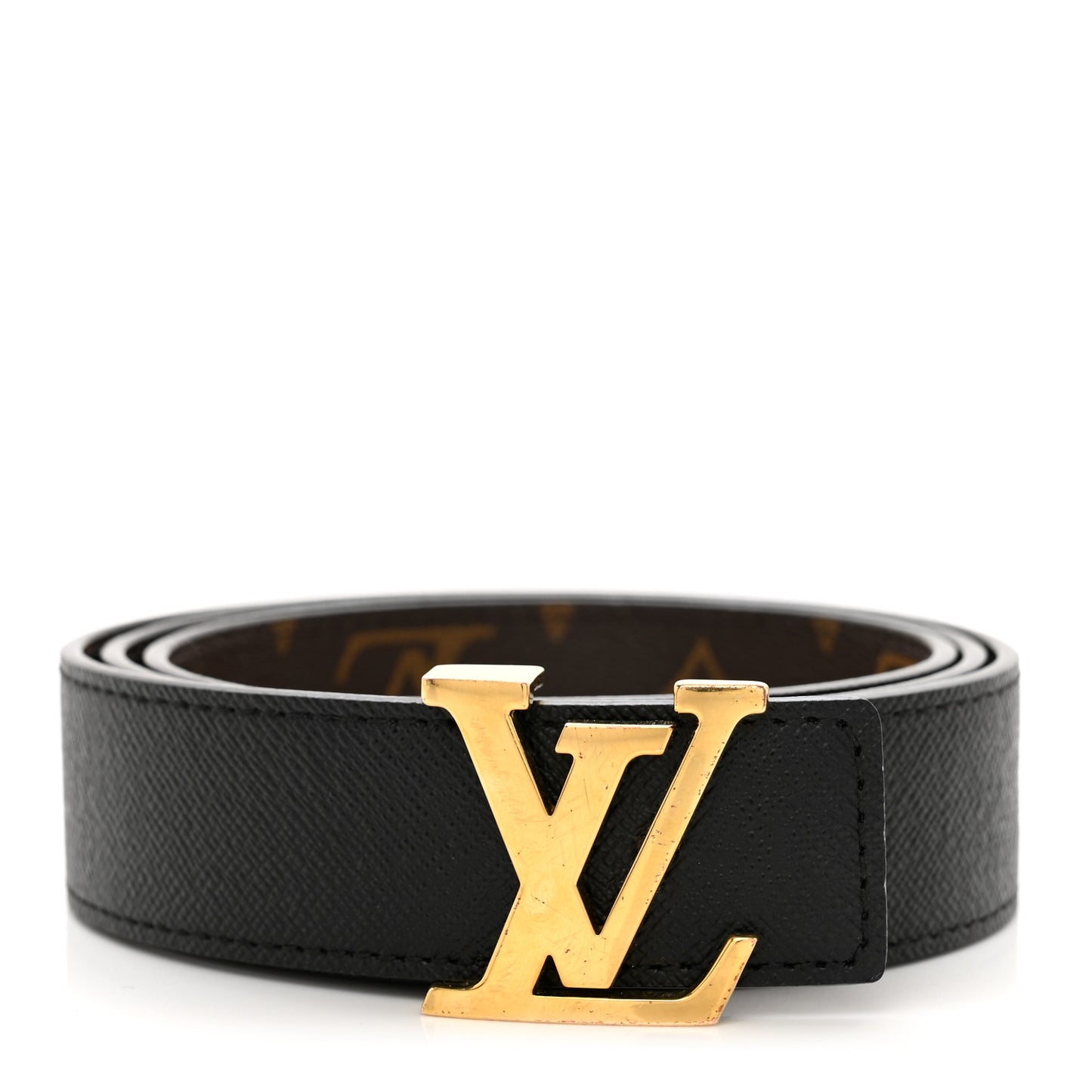 Calfskin Monogram 30mm LV Initiales Reversible Belt 85/34 Black