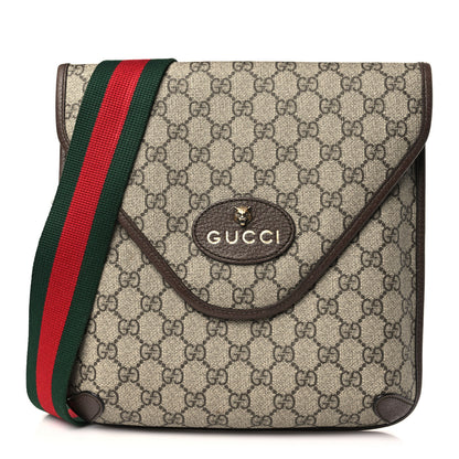 Gucci GG Supreme Monogram Web Medium Neo Vintage Flap Messenger Bag Beige New Acero 1 of 11