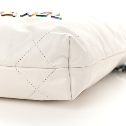 Chanel Shiny Calfskin Quilted Rainbow Mini Chanel 22 White 10 of 10