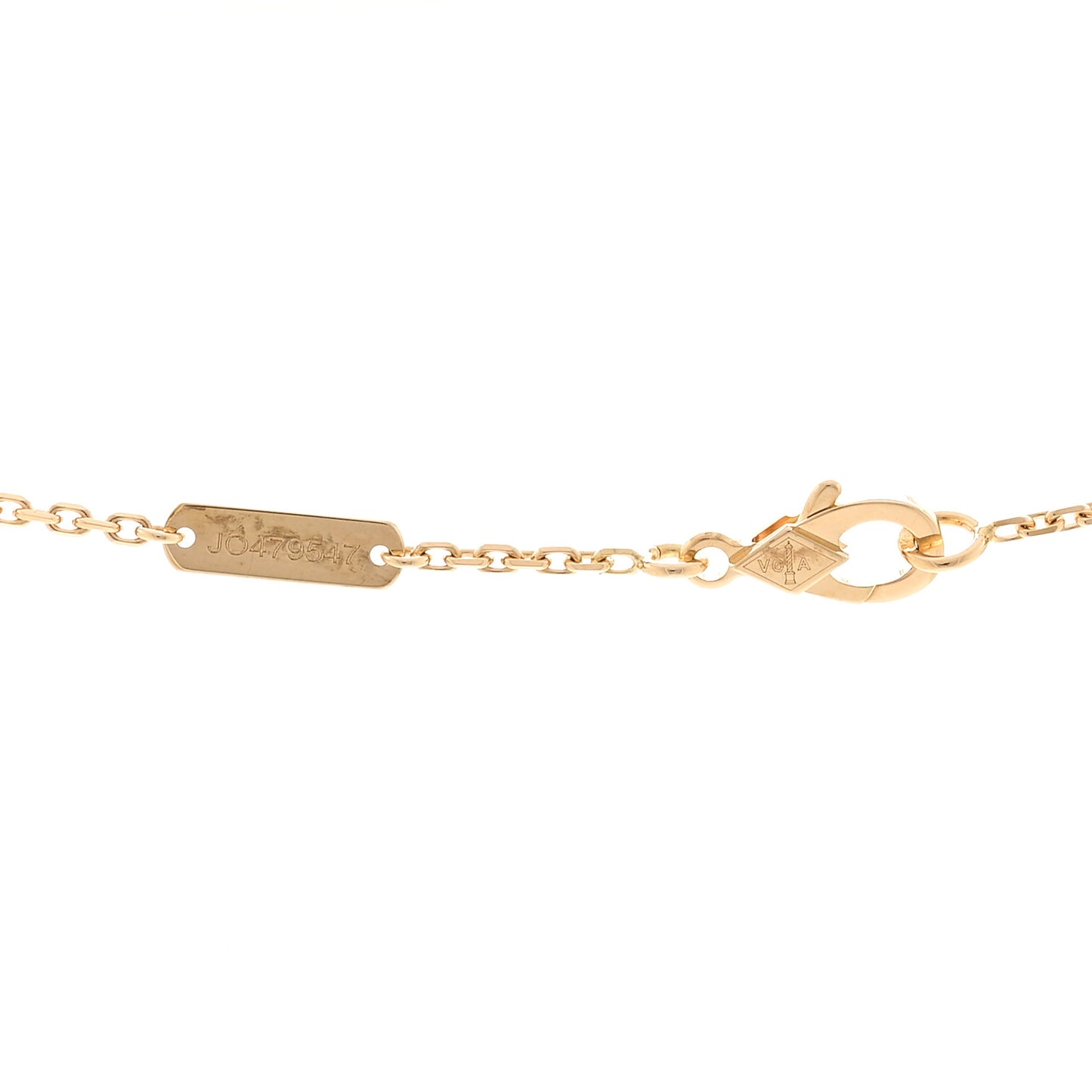 18K Yellow Gold Guilloche Vintage Alhambra Pendant Necklace