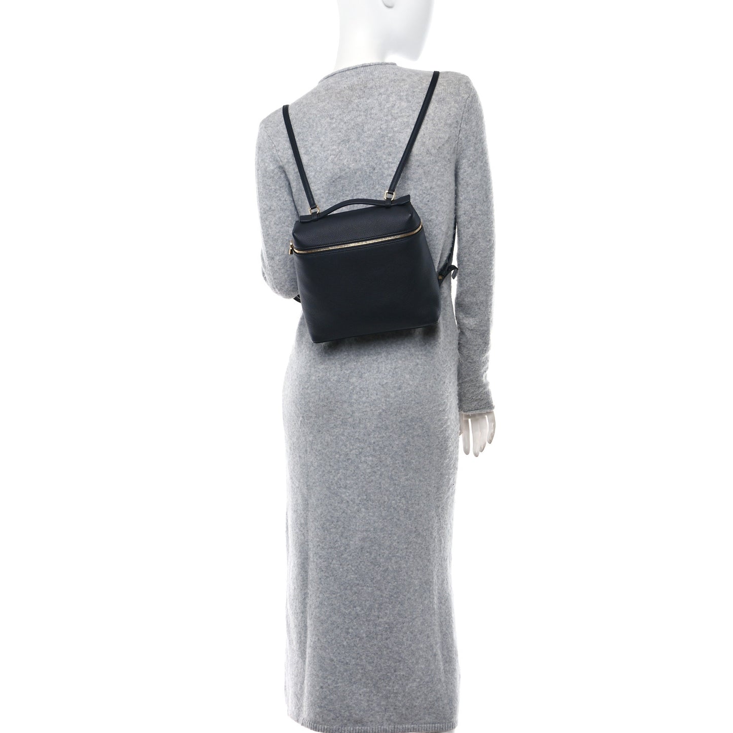 Grained Calfskin L23.5 Extra Pocket Backpack Navy Blue