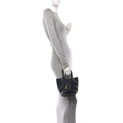 Hermes Taurillon Clemence Matte Alligator Picotin Lock Touch 18 PM Black 3 of 10