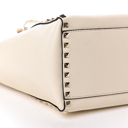 Valentino Garavani Vitello Rockstud Double Handle Tote Ivory 9 of 13