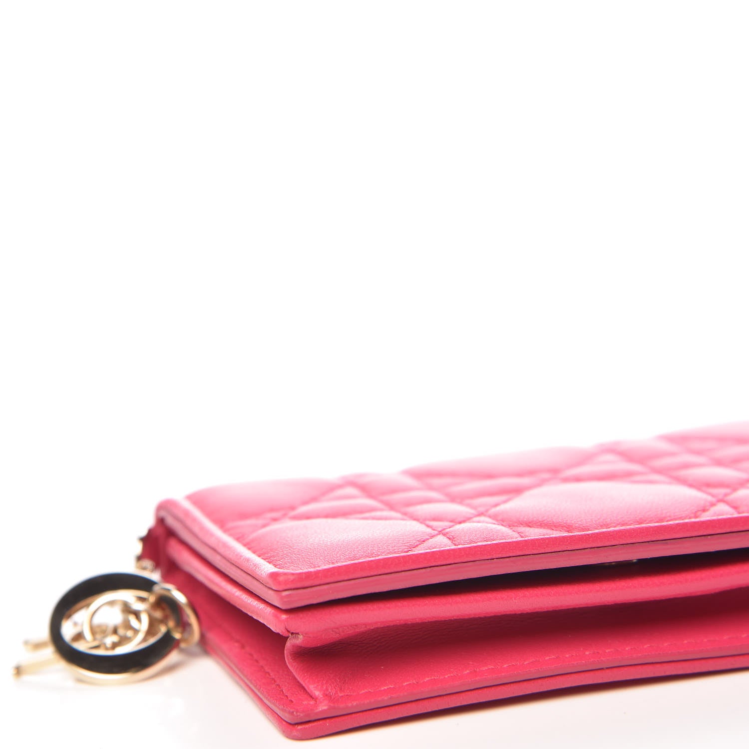 Christian Dior Lambskin Cannage Small Lady Dior Flap Card Holder Pink 5 of 9