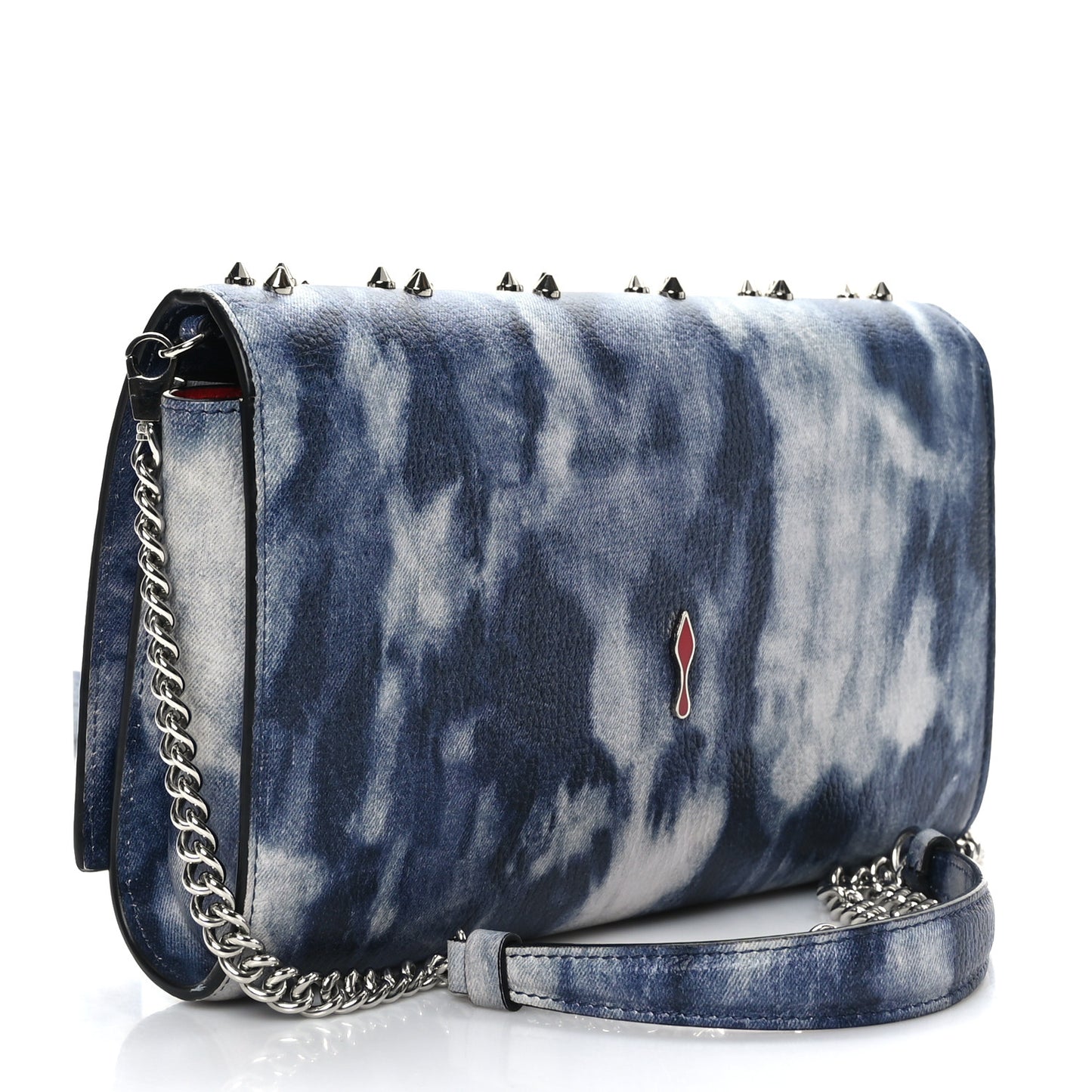 Calfskin Printed Punk Spikes Paloma Clutch Multicolor